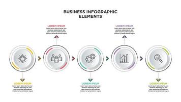 infografías para el concepto de negocio con iconos y 5 opciones o pasos. para contenido, diagrama, diagrama de flujo, pasos, partes, infografías de línea de tiempo, flujo de trabajo, gráfico. vector