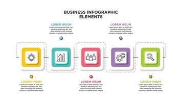 plantilla de infografía empresarial con 5 opciones. para contenido, diagrama, diagrama de flujo, pasos, partes, infografías de línea de tiempo, flujo de trabajo, gráfico. vector