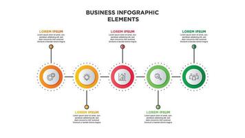 infografías para el concepto de negocio con iconos y 5 opciones o pasos. para contenido, diagrama, diagrama de flujo, pasos, partes, infografías de línea de tiempo, flujo de trabajo, gráfico. vector