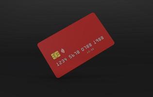 red credit card a 3d render on black background photo