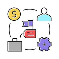 business process of reputation management color icon vector illu