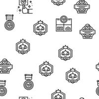 Quality Approve Mark And Medal vector seamless pattern