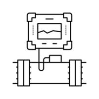 gadget para investigación línea de construcción de tuberías icono vector illus