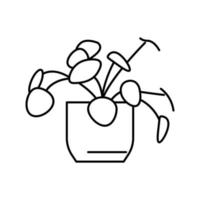ilustración de vector de icono de línea de planta de interior de planta natural
