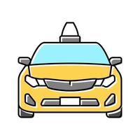 taxi transport vehicle color icon vector illustration