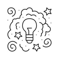 creative light bulb line icon vector illustration