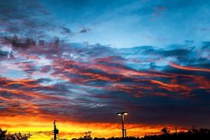 Bright colorful sunset beautiful clouds photo