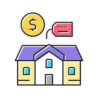 ilustración de vector de icono de color de alquiler de edificio de casa