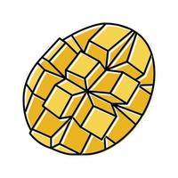 slice mango cube color icon vector illustration