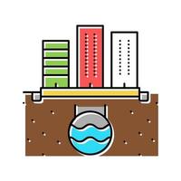 urban drainage system color icon vector illustration