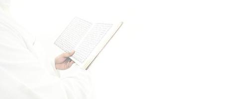 man reading a quran ready for Ramadan photo