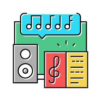 escuela de música lección color icono vector ilustración