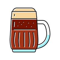 Ilustración de vector de icono de color de vaso de cerveza fuerte