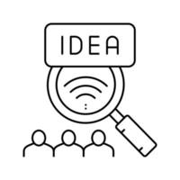 idea de ilustración de vector de icono de línea de crowdsoursing