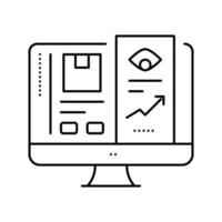 ilustración de vector de icono de línea de revisión en línea