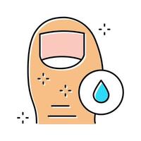 uña del pie limpia y saludable, ilustración de vector de icono de color de higiene