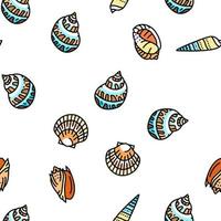 sea shell beach summer ocean vector seamless pattern