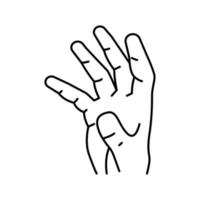 palma de la mano línea icono vector ilustración