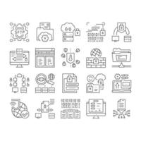 Ssh, Sftp File Transfer Protocol Icons Set Vector