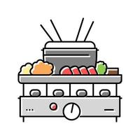 kit fondue color icon vector illustration