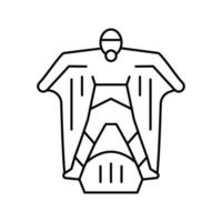 wingsuit sportsman line icon vector illustration