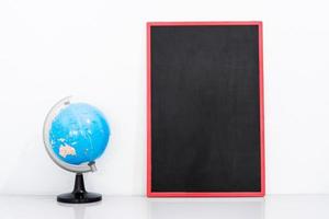 Chalkboard mock up frame and simulated world photo