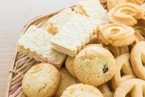 Cookies in bamboo bowl photo