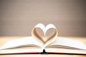 Pages of book curved  heart shape photo