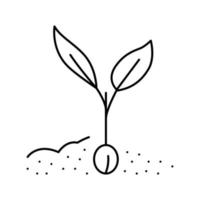 sprout leaf line icon vector illustration