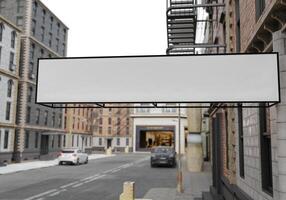 3D mockup blank horizontal billboard in downtown rendering photo