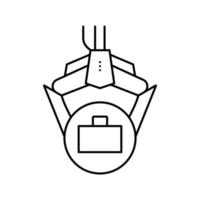 robot arm hold case line icon vector illustration