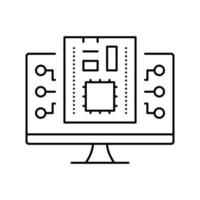 firmware software line icon vector illustration