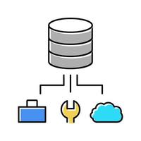 business, fix and cloud storage digital processing color icon vector illustration