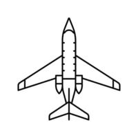 jet avión línea icono vector ilustración