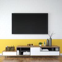 3D interior design minimal decorate with television photo