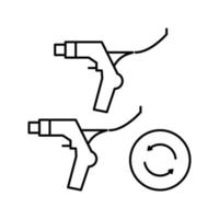 ilustración de vector de icono de línea de reemplazo de palancas de freno