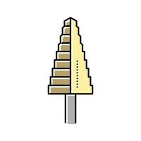 step drill bit color icon vector illustration