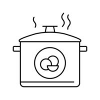 boiling peas line icon vector illustration