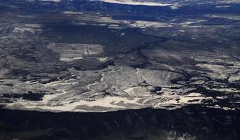 patrón de la superficie de la meseta cuando se mira desde el avión foto