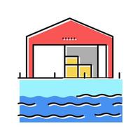 storehouse port color icon vector illustration