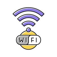 Ilustración de vector de icono de color de conexión wifi inalámbrica