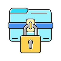 lock folder color icon vector illustration