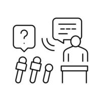 interview pr line icon vector illustration