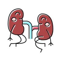 Ilustración de vector de icono de color de salud de riñones