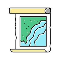 map roll color icon vector illustration