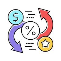 exchange money on bonus color icon vector illustration