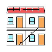 edificio hotel color icono vector ilustración