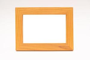 wooden photo frame. photo frame isolated on white background.