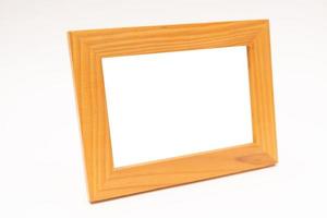 wooden photo frame. photo frame isolated on white background.