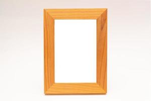wooden photo frame. photo frame isolated on white background.